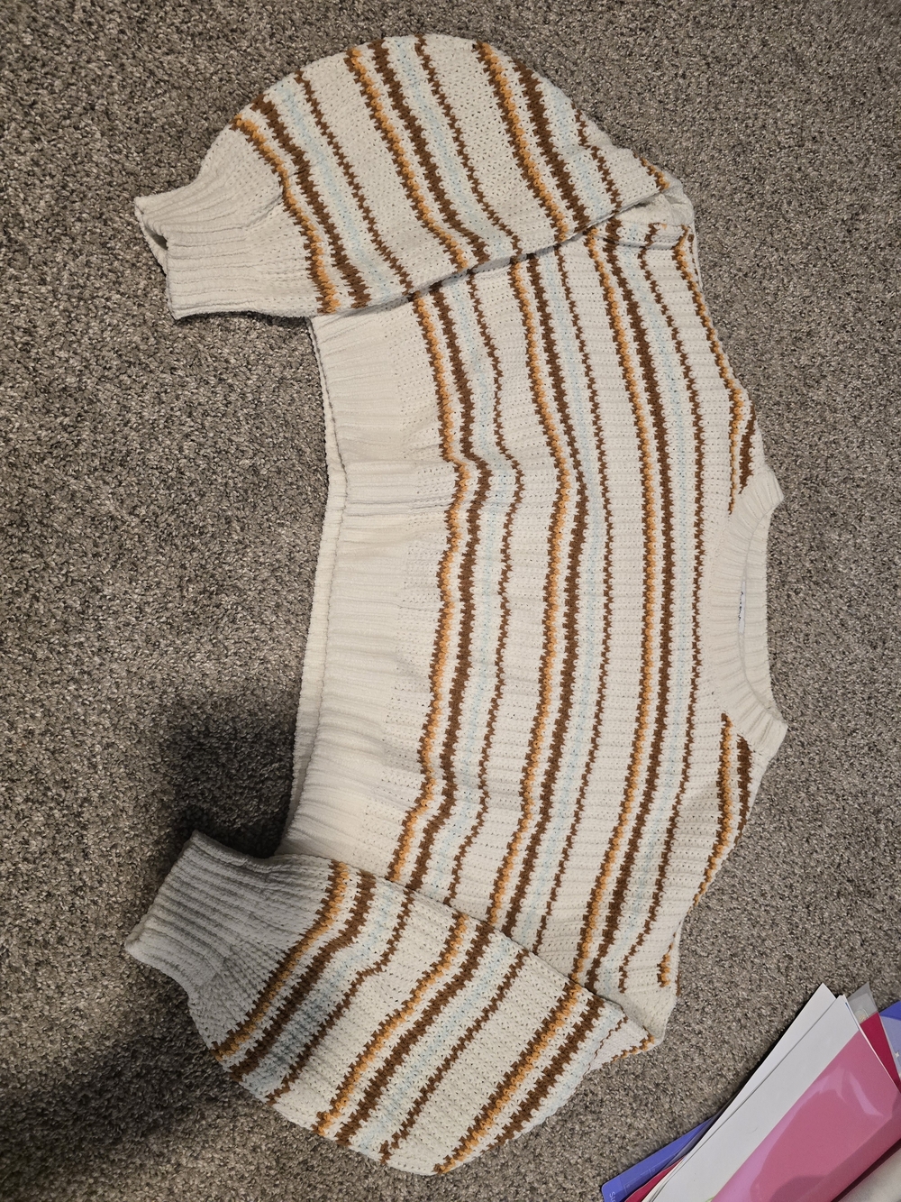 Love Knits Cropped Striped Sweater